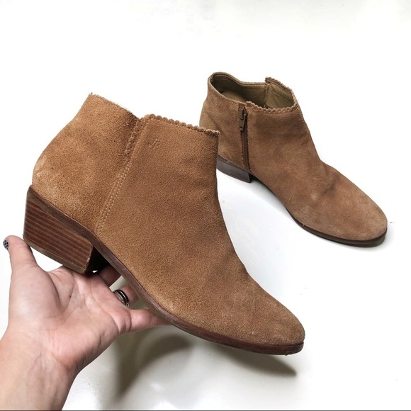 Jack Rogers Bailee Suede Ankle Boots Tan 8.5 - Picture 1 of 5